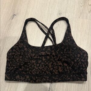 lululemon athletica Brown and Black Printed Strappy Sports Bra